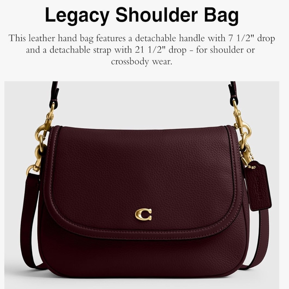 Coach Legacy Pebble Shoulder Bag in Merlot